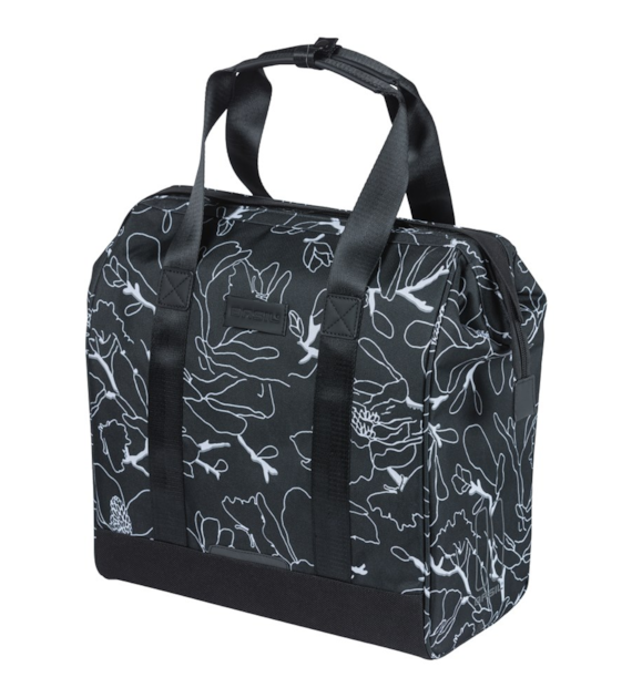 Sakwa pojedyncza BASIL GRAND FLOWER BICYCLE SHOPPER 23L, MIK Hooks System, black (NEW 2026)