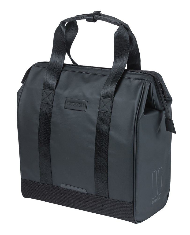 Sakwa miejska pojedyncza BASIL GRAND TARPAULIN BICYCLE SHOPPER 23L, MIK Hooks System, wodoodporna black (NEW 2026)