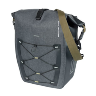 Sakwa pojedyncza BASIL NAVIGATOR STORM SINGLE PANNIER BAG L 25-31 L, Hook On System, wodoodporna, grey black (NEW).