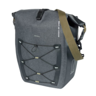 Sakwa pojedyncza BASIL NAVIGATOR STORM SINGLE PANNIER BAG MIK SIDE  L 25-31 L, MIK System (ready to go) wodoodporna grey black (NEW)