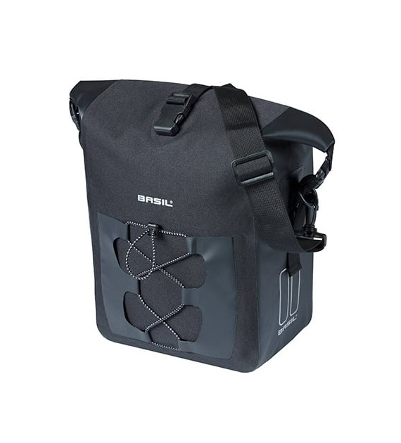 Sakwa pojedyncza BASIL NAVIGATOR WATERPROOF SINGLE PANNIER BAG M 12-15 L, Hook On System, wodoodporna, black (NEW).