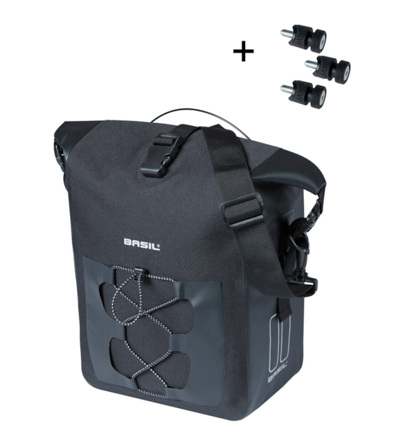 Sakwa pojedyncza BASIL NAVIGATOR M, MIK STUDS, 14L, Wodoodporna, Czarna (WYPRZEDAŻ -50%)