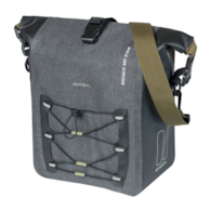 Sakwa pojedyncza BASIL NAVIGATOR STORM SINGLE PANNIER BAG M 12-15 L, MIK Hooks System, wodoodporna, grey black (NEW 2026)