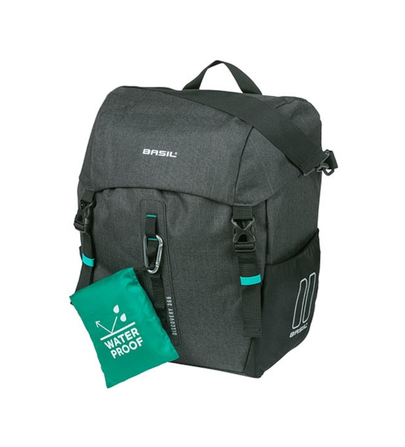 Sakwa pojedyncza BASIL DISCOVERY 365D SINGLE PANNIER BAG L 20L, Hook On System, wodoodporna black melee (DWZ)
