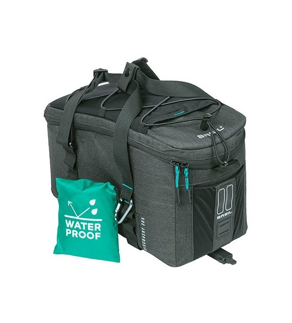 Torba na bagażnik BASIL DISCOVERY 365D TRUNKBAG MIK M 9L, MIK System (ready to go) wodoodporna black melee (NEW)