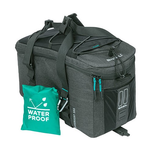Torba na bagażnik BASIL DISCOVERY 365D TRUNKBAG MIK M 9L, MIK System (ready to go) wodoodporna black melee (NEW 2025)