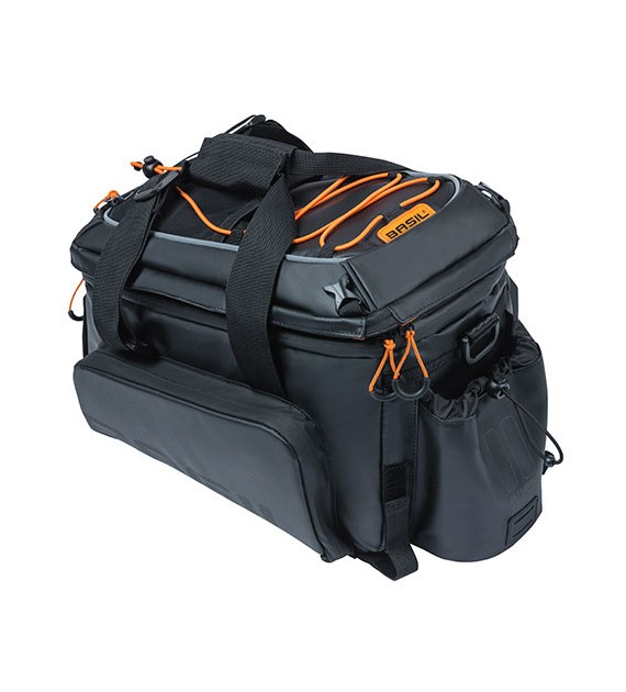 Torba na bagażnik BASIL MILES TARPAULIN TRUNKBAG XL PRO 9-36L, 100% wodoodporna black orange (bez płytki mocującej) (NEW)