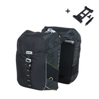 Sakwa podwójna BASIL MILES DOUBLE PANNIER BAG MIK 34L, MIK System (ready to go), 100% wodoodporna, black lime (NEW)