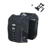 Sakwa podwójna BASIL MILES DOUBLE PANNIER BAG MIK 34L, MIK System (ready to go), 100% wodoodporna, black lime (NEW)