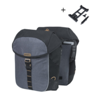 Sakwa podwójna BASIL MILES DOUBLE PANNIER BAG MIK 34L, MIK System (ready to go), 100% wodoodporna, black slate (NEW)