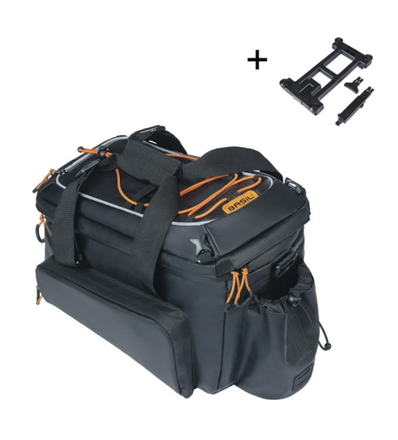 Torba na bagażnik BASIL MILES TARPAULIN TRUNKBAG XL PRO MIK 9-36L, MIK System (ready to go), 100% wodoodporna black orange (NEW)