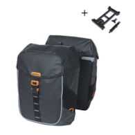 Sakwa podwójna BASIL MILES TARPAULIN DOUBLE PANNIER BAG MIK 34L, MIK System (ready to go), 100% wodoodporna black orange (NEW)