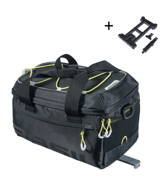 Torba na bagażnik BASIL MILES TRUNKBAG MIK 7 L MIK System (ready to go), 100% wodoodporna black lime (NEW)