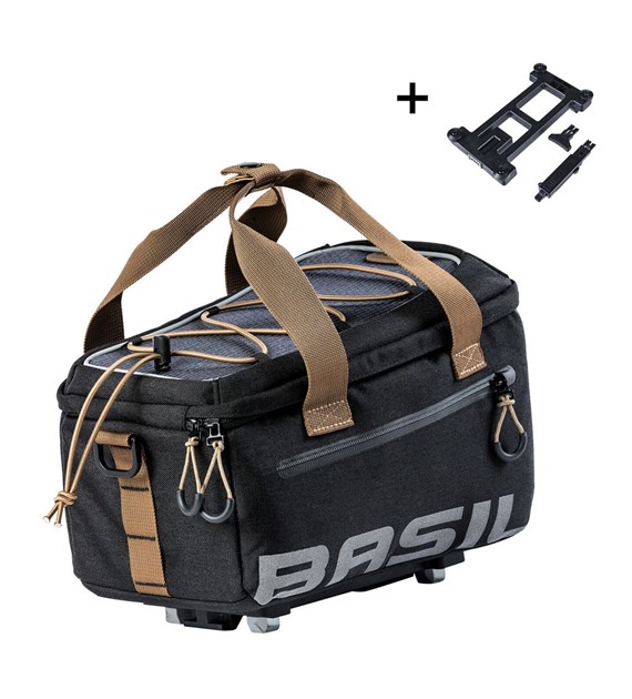 Torba na bagażnik BASIL MILES TRUNK BAG, MIK z adapterem do mocowania, 7L, Wodoodporna, Black Slate (NEW 2025)