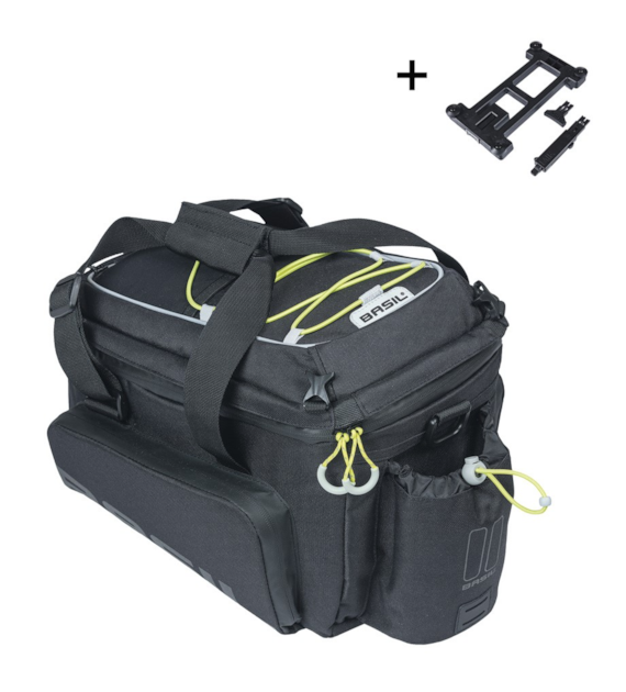 Torba na bagażnik BASIL MILES TRUNKBAG XL PRO MIK 9-36L, MIK System 2.0 (ready to go), 100% wodoodporna black lime (NEW)