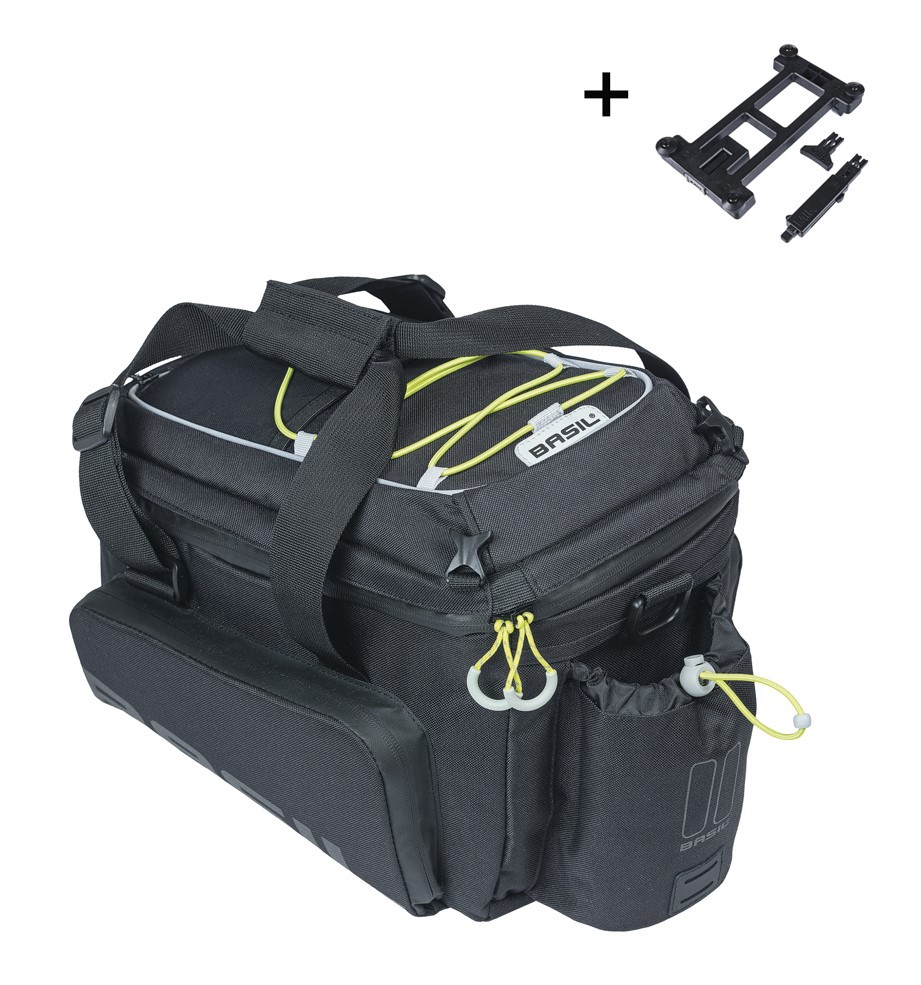 Torba na bagażnik BASIL MILES TARPAULIN TRUNKBAG XL PRO MIK 9-36L, MIK System (ready to go), 100% wodoodporna black lime (NEW 2025)