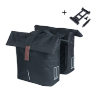 Sakwa pojedyncza BASIL CITY DOUBLE PANNIER MIK 28-32L, MIK System (ready to go) wodoodporny poliester, black (NEW 2026)