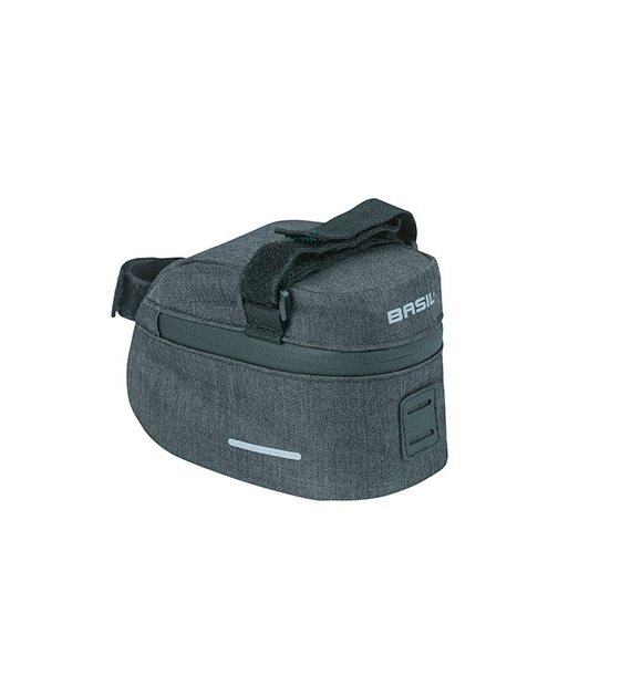 Torebka podsiodłowa BASIL DISCOVERY 365D FRAME BAG M 1L, mocowanie na paski, wodoodporna black melee (NEW)