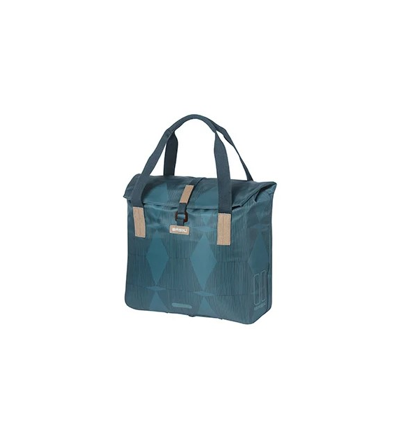 Sakwa pojedyncza BASIL ELEGANCE BICYCLE SHOPPER 20-26L Hook On System, wodoodporna estate blue (NEW)
