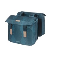 Torba na bagażnik BASIL ELEGANCE DOUBLE PANNIER BAG 40-49 Universal Bridge System, wodoodporna estate blue (NEW 2024)