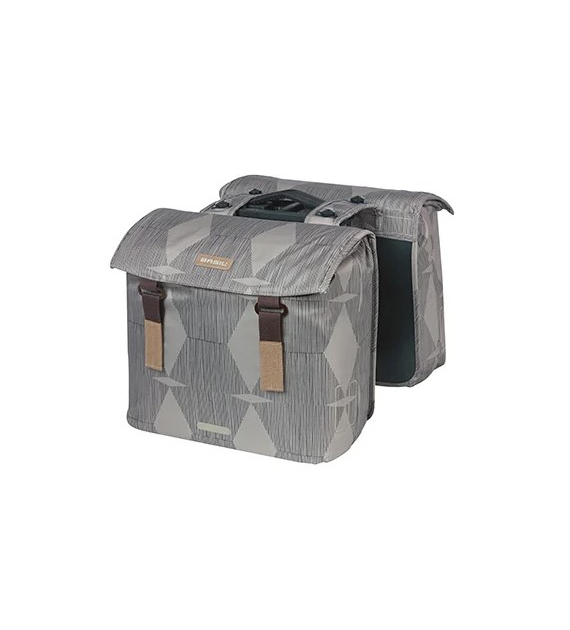 Sakwa podwójna BASIL ELEGANCE DOUBLE PANNIER BAG MIK 40-49L, MIK System (ready to go) wodoodporna chateau taupe (NEW).