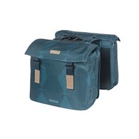 Torba na bagażnik BASIL ELEGANCE DOUBLE PANNIER BAG MIK 40-49L, MIK System (ready to go) wodoodporna estate blue (NEW 2024)