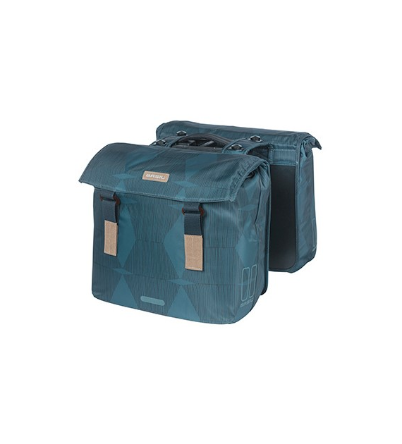 Sakwa podwójna BASIL ELEGANCE DOUBLE PANNIER BAG MIK 40-49L, MIK System (ready to go) wodoodporna estate blue (NEW).