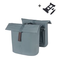 Sakwa miejska podwójna BASIL CITY DOUBLE PANNIER BAG MIK 28-32L, MIK System (ready to go), graphite blue (NEW 2025)