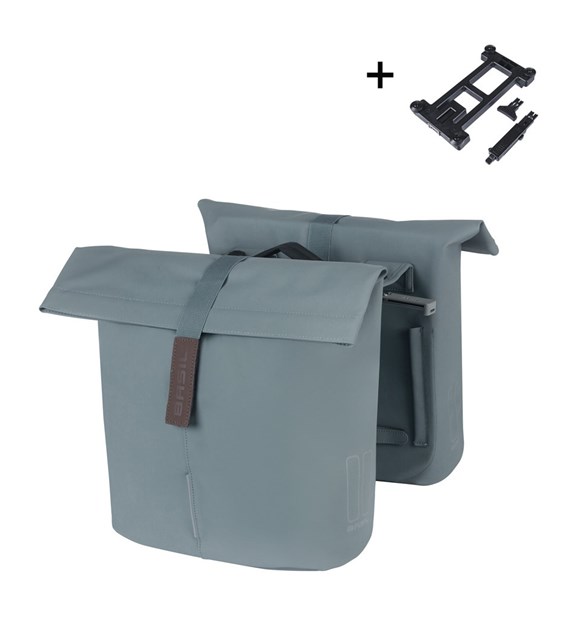 Sakwa podwójna BASIL CITY DOUBLE PANNIER BAG MIK 28-32L, MIK System (ready to go), graphite blue (NEW)