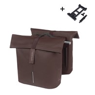 Sakwa miejska podwójna BASIL CITY DOUBLE PANNIER BAG MIK 28-32L, MIK System (ready to go), roasted brown (NEW 2025)