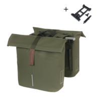 Sakwa podwójna BASIL CITY DOUBLE PANNIER BAG MIK 28-32L, MIK System (ready to go), moss green (NEW)