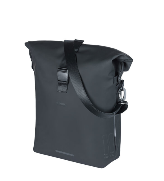Sakwa pojedyncza BASIL SOHO BICYCLE SHOULDER BAG MIK STUDS 17L, MIK System (ready to go), 100%  wodoodporna night black (NEW)