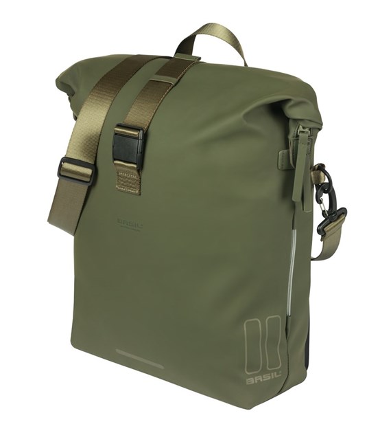 Sakwa pojedyncza BASIL SOHO BICYCLE SHOULDER BAG MIK STUDS 17L, MIK System (ready to go), 100%  wodoodporna night black (NEW)