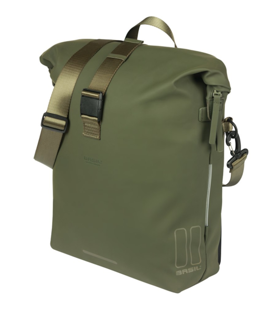Sakwa pojedyncza BASIL SOHO BICYCLE SHOULDER BAG MIK STUDS 17L, MIK System (ready to go), 100%  wodoodporna night black (NEW)