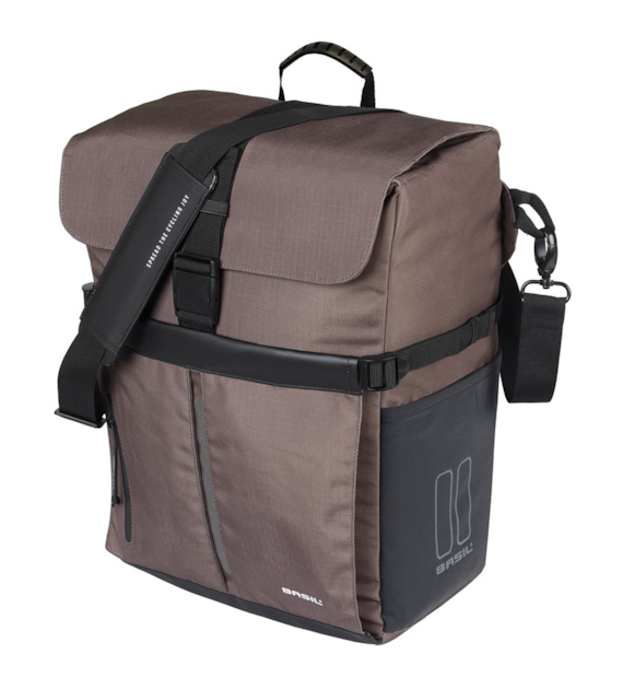 Sakwa pojedyncza BASIL MOVE COMMUTER BICYCLE BAG, MIK HOOKS, 15L, Wodoodporna, Brown (NEW)