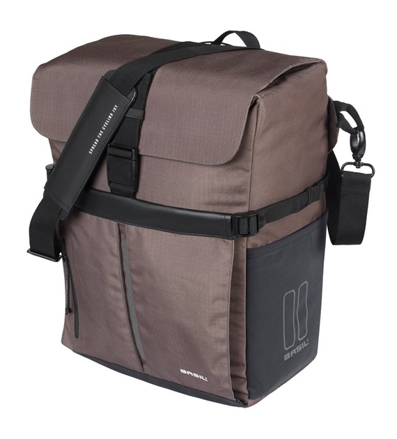 Sakwa pojedyncza BASIL MOVE COMMUTER BICYCLE BAG, MIK STUDS, 15L, wodoodporna, Brown (NEW)