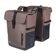 Sakwy BASIL MOVE DOUBLE BICYCLE BAG, UNIVERSAL BRIDGE, 30L, Wodoodporna, Brown (NEW 2025)