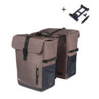 Sakwa podwójna BASIL MOVE DOUBLE BICYCLE BAG, MIK z adapterem do mocowania (ready to go), 30L, Wodoodporna, Brown (NEW)