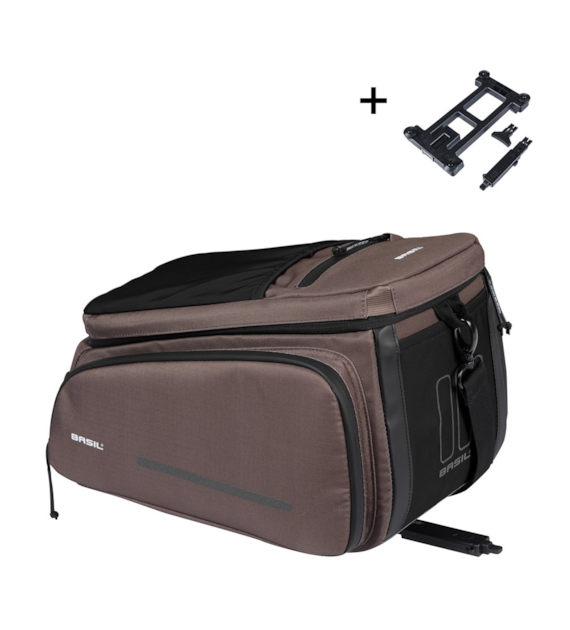 Torba na bagażnik BASIL MOVE TRUNK BAG, MIK z adapterem do mocowania (ready to go), 10-26L, Wodoodporna, Brown (NEW)