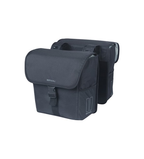 Sakwa podwójna BASIL GO DOUBLE BAG 32L, Universal Bridge System, solid black (NEW)