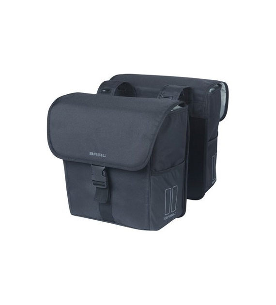Sakwa podwójna BASIL GO DOUBLE BAG 32L, Universal Bridge System, solid black (NEW)