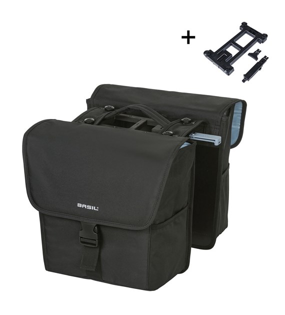 Sakwa podwójna BASIL GO DOUBLE BAG MIK 32L MIK System (ready to go) solid black (NEW)