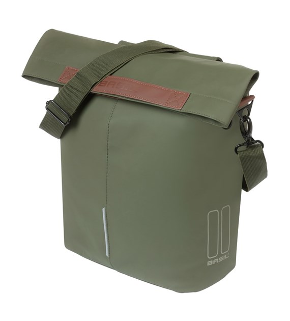 Sakwa pojedyncza BASIL CITY SHOPPER 14-16L, MIK Hooks System, moss green (NEW 2026)