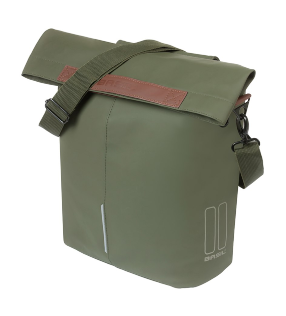 Sakwa pojedyncza BASIL CITY SHOPPER 14-16L, MIK Hooks System, moss green (NEW 2026)