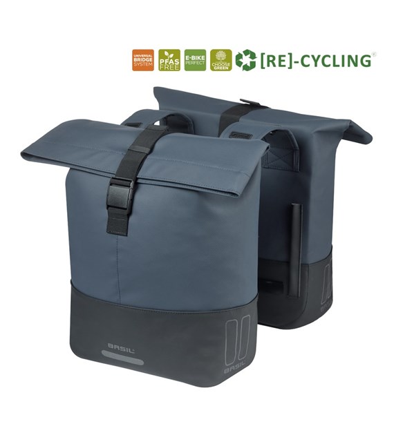 Sakwa podwójna BASIL COVE DOUBLE PANNIER BAG 28-32L, Universal Bridge System, navy/black (NEW 2026)