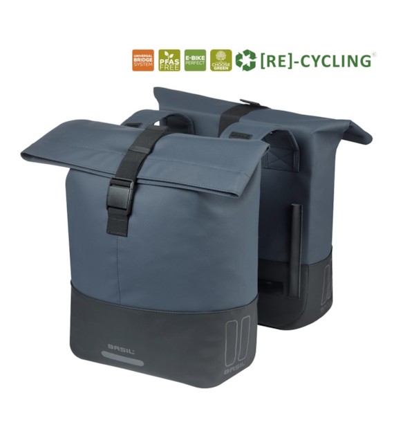 Sakwa podwójna BASIL COVE DOUBLE PANNIER BAG 28-32L, Universal Bridge System, navy/black (NEW 2026)
