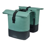 Sakwa podwójna BASIL COVE DOUBLE PANNIER BAG 28-32L, MIK Hooks System, silvergreen/black (NEW 2026)