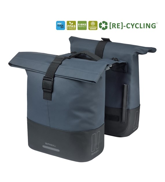 Sakwa podwójna BASIL COVE DOUBLE PANNIER BAG 28-32L, MIK System (ready do go), navy/black (NEW 2026)