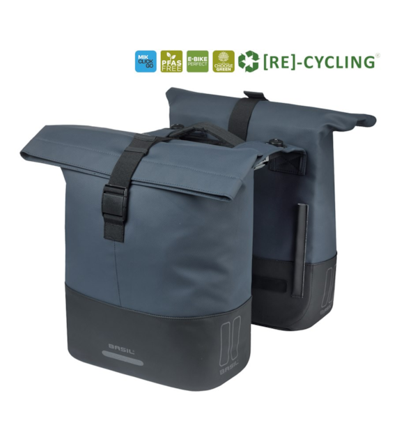 Sakwa podwójna BASIL COVE DOUBLE PANNIER BAG 28-32L, MIK System (ready do go), navy/black (NEW 2026)