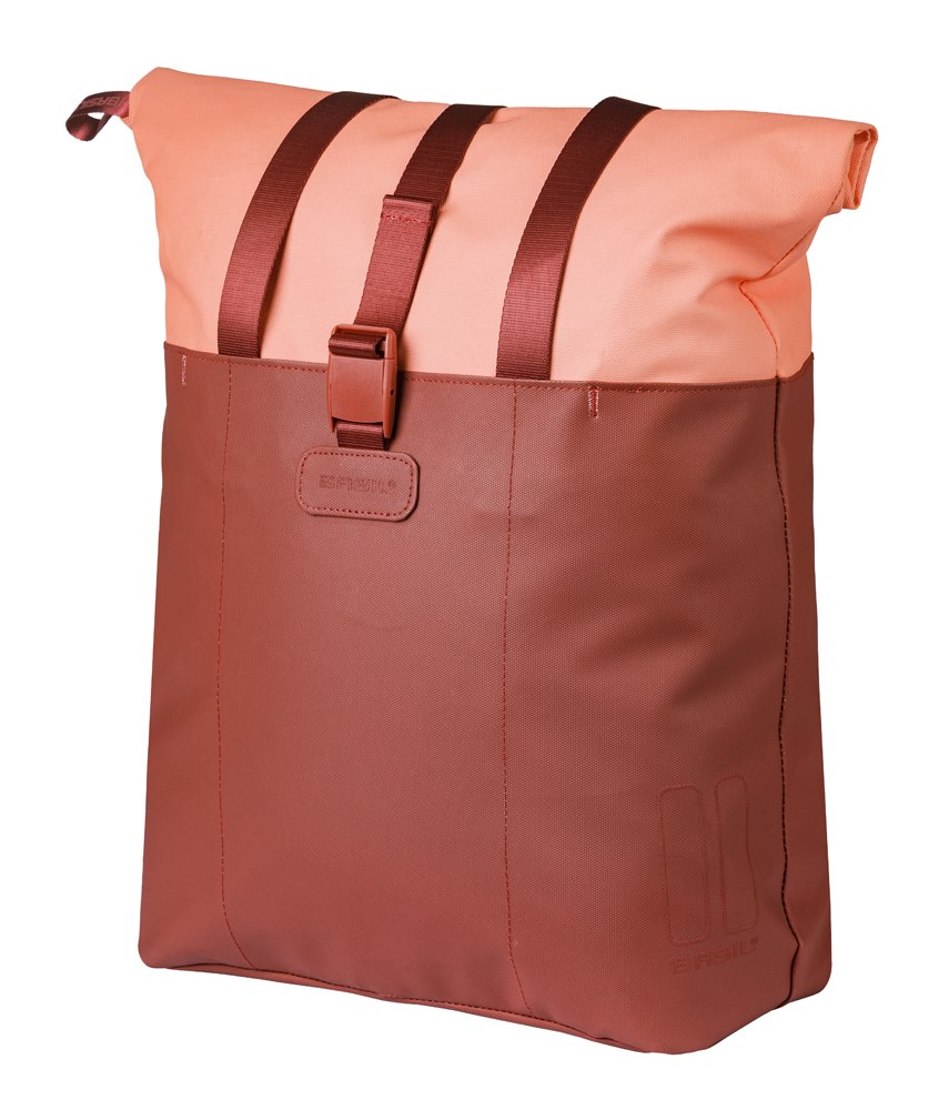 Torba BASIL VIVE BICYCLE SHOPPER, MIK Hooks, 15-20L, Wodoodporna, burgundy/pink (NEW 2026)